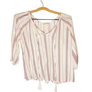 Ganji LA Women Ivory Long Sleeve Blouse M